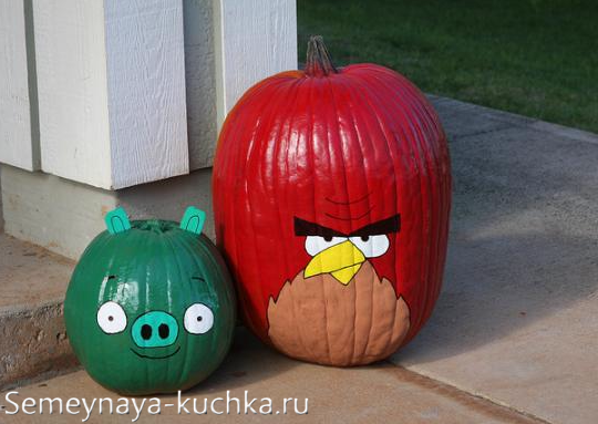 поделки из тыквы Angry Birds