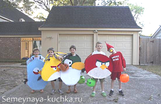 как нарядить детей на день рождения Angry Birds