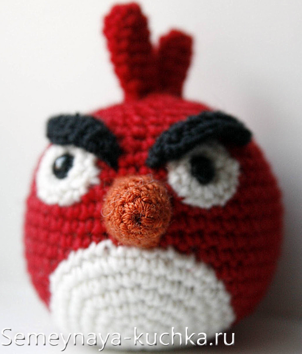 как связать птичку Angry Birds крючком